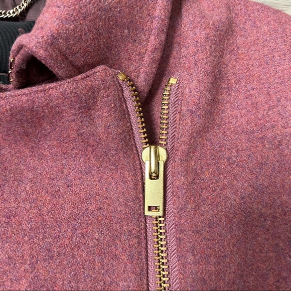J. Crew Belted Mauve (Rosewood) Pink Coat Italian Wool Melton - Picture 5 of 9